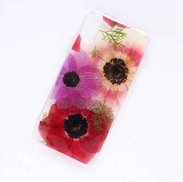 SALE！！ ANEMONE RED(左側)＊iPhone X・XSケース 2枚目の画像