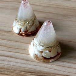 ミニ盛り塩オルゴナイト　マザーオブパール　２個セット 1枚目の画像