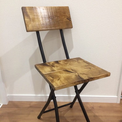 Aki様専用木製☆パイプ椅子★折りたたみチェア 2枚目の画像