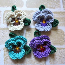 アクリルたわし エコたわし スクエア お花 花 四葉のクローバー アクリルたわし エコたわし 4個セット