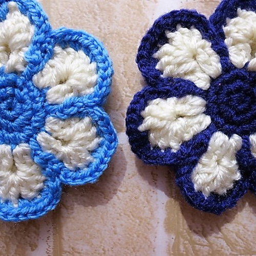 ☆2個セット☆花モチーフ アクリルエコたわし☆ 毛糸 ☆花風☆Kei 