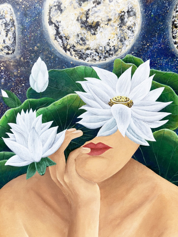 Customized Painting"Moon Whisper" Painting 72.5×60.5 cm 8枚目の画像