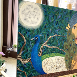 繪畫《綻放天生的直覺》Moon&Woman painting " Light Up Your Instinct " 第8張的照片