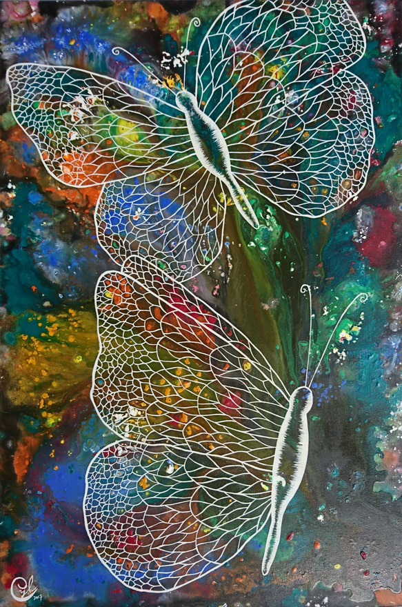 蝴蝶繪畫《夏日的空氣》butterfly painting "Summer air " 第1張的照片