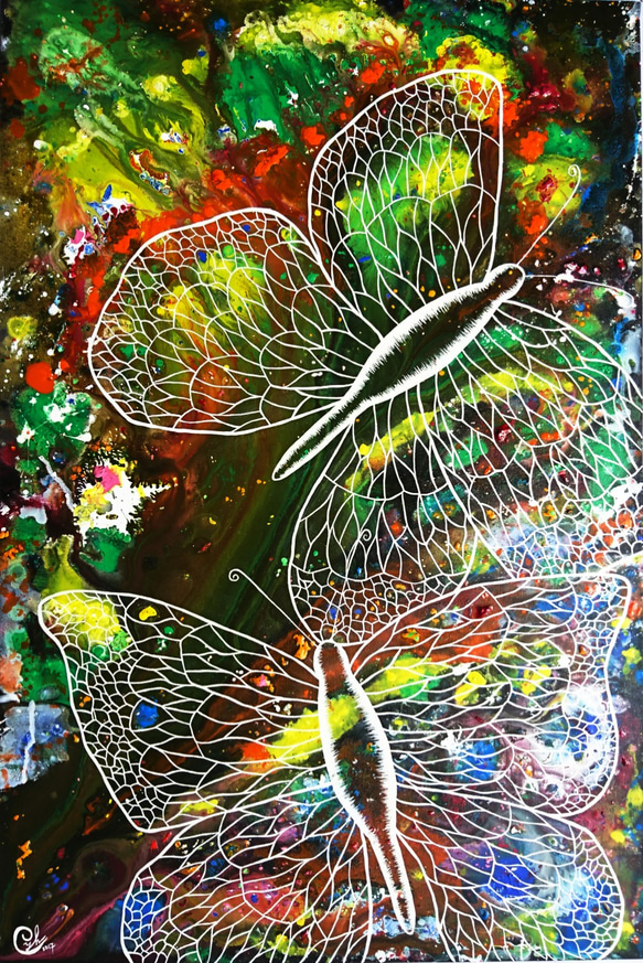 蝴蝶繪畫《真實的本質》butterfly painting  "True Essence " 第1張的照片