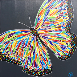 蝴蝶繪畫《在黑夜中綻放》butterfly painting "Blooming In The Dark" 第1張的照片