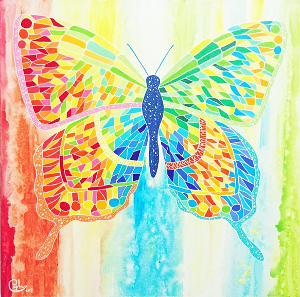 蝴蝶繪畫《讓色彩流入》butterfly painting "Let The Colors In" 第1張的照片