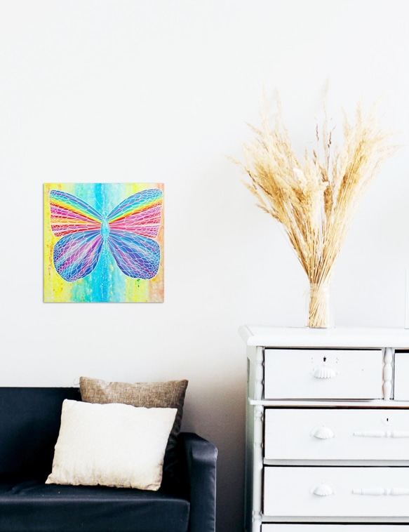 蝴蝶繪畫《彩虹天使》butterfly painting "Rainbow Angel" 第2張的照片