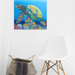 訂製海龜繪畫《尋找美好》Sea turtle painting  "Find What Feels Good" 第8張的照片