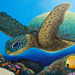 訂製繪畫《我們都來自海洋》Sea turtle painting "We All Come From The Ocean 第1張的照片