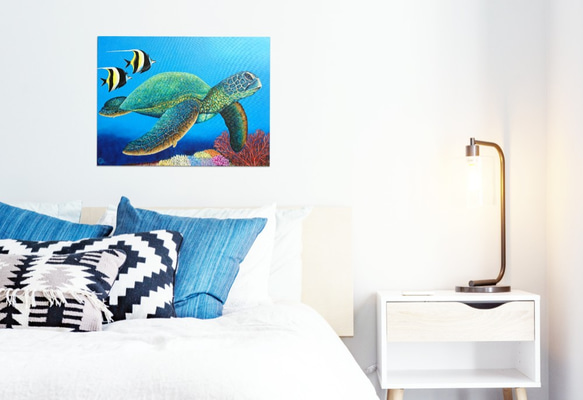 訂製繪畫《擁抱未知的旅程》Sea turtle painting " Embrace Uncertain Journey 第10張的照片