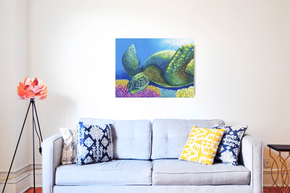 海龜繪畫《我屬於的地方》sea turtle painting "The Place I Belong" 第2張的照片