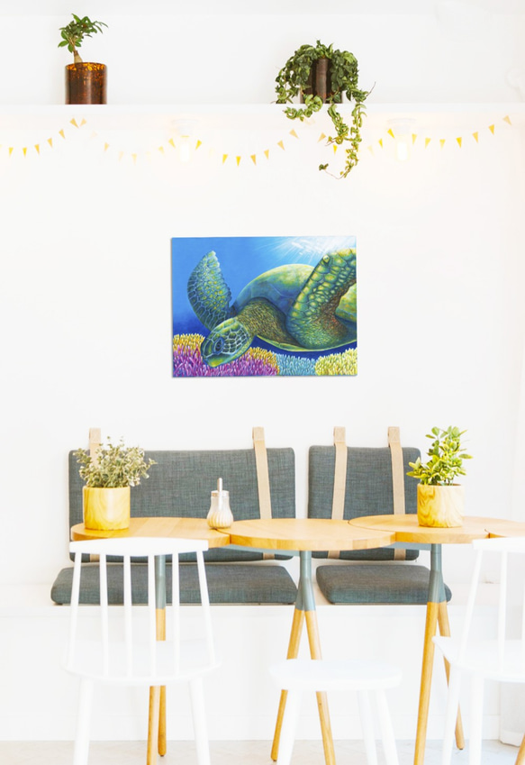 海龜繪畫《我屬於的地方》sea turtle painting "The Place I Belong" 第4張的照片