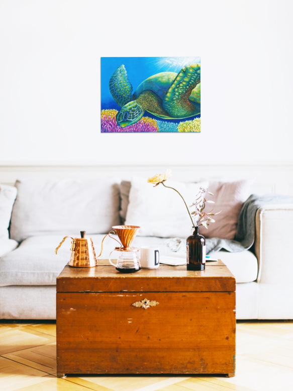 海龜繪畫《我屬於的地方》sea turtle painting "The Place I Belong" 第5張的照片