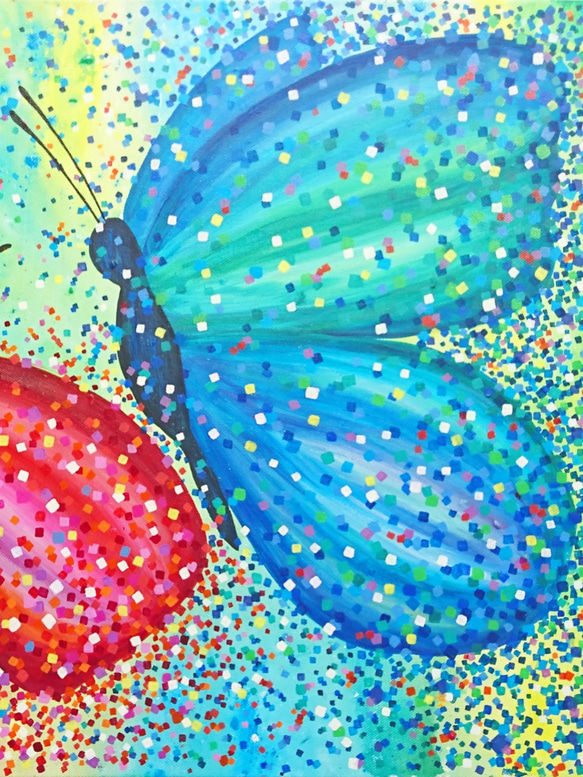 蝴蝶繪畫《享受當下1》butterfly painting "Enjoy Present 1" 第4張的照片