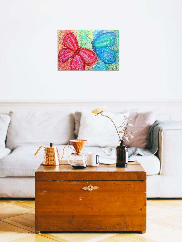 蝴蝶繪畫《享受當下1》butterfly painting "Enjoy Present 1" 第10張的照片