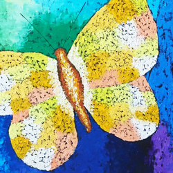 蝴蝶繪畫《享受當下4》butterfly oil painting "Enjoy Present 4" 第4張的照片
