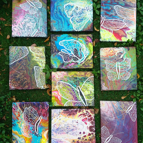 Kiss The Earth With Love 9｜Acrylic Painting 絵画 Chih Ying He Art