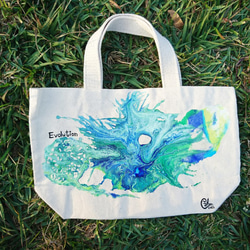 ｜Evolution 進化 2 ｜ 壓克力顏料手繪提袋  Hand Drawn Bag 第1張的照片