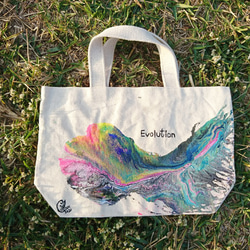 ｜Evolution 進化 3｜ 壓克力顏料手繪提袋  Hand Drawn Bag 第3張的照片