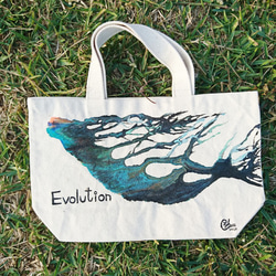 ｜Evolution 進化 7｜ 壓克力顏料手繪提袋  Hand Drawn Bag 第3張的照片