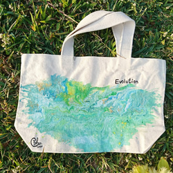 ｜Evolution 進化 9｜ 壓克力顏料手繪提袋  Hand Drawn Bag 第3張的照片