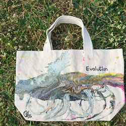 ｜Evolution 進化10｜ 壓克力顏料手繪提袋  Hand Drawn Bag 第4張的照片