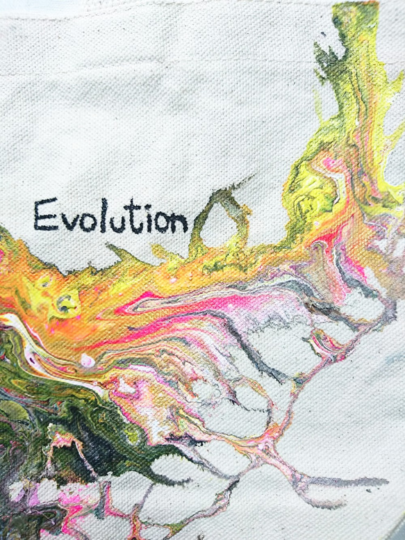 ｜Evolution 進化10｜ 壓克力顏料手繪提袋  Hand Drawn Bag 第5張的照片