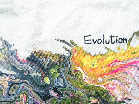 ｜Evolution 進化10｜ 壓克力顏料手繪提袋  Hand Drawn Bag 第6張的照片