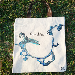 ｜Evolution 進化12｜ 壓克力顏料手繪提袋  Hand Drawn Bag 第4張的照片