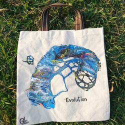 ｜Evolution 進化13｜ 壓克力顏料手繪提袋  Hand Drawn Bag 第4張的照片