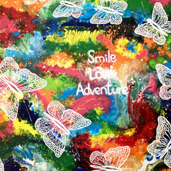 訂製繪畫《微笑．愛．探險1 》butterfly painting " Smile Love Adventure 1" 第2張的照片