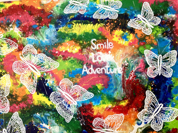 訂製繪畫《微笑．愛．探險1 》butterfly painting " Smile Love Adventure 1" 第2張的照片
