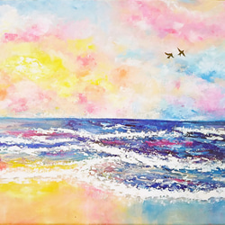 Customized｜Say Hi To My Ocean 1｜ Painting 45.5×38 cm Canvas 1枚目の画像