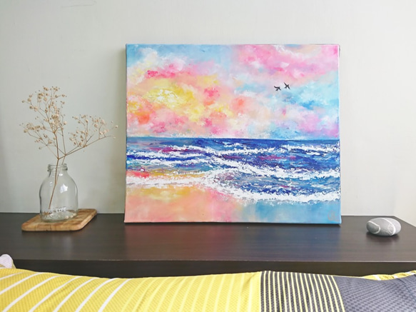 Customized｜Say Hi To My Ocean 1｜ Painting 45.5×38 cm Canvas 2枚目の画像