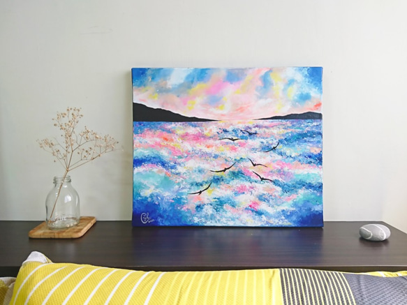 ｜Say Hi To My Ocean 4｜ Painting 45.5×38 cm Canvas 4枚目の画像