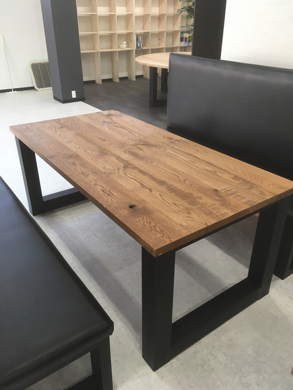 ダイニングテーブル オーク 無垢 アイアン インダストリアル