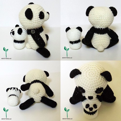 多肉の見張り番/パンダ子パンダ 編みぐるみ あみぐるみ MEDETASHI2