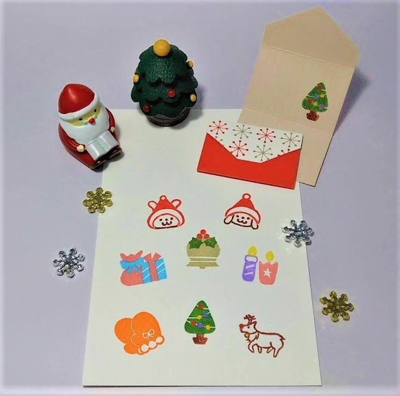 クリスマス☆組み合わせ自由なミニ消しゴムはんこ3種セット 1枚目の画像