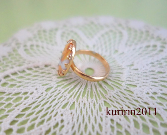 ☆Vintage☆Yellow rose ring♪ 4枚目の画像