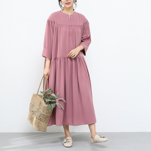 self portrait セルフ 肖像画 ライラック シフォン ミディ ドレス