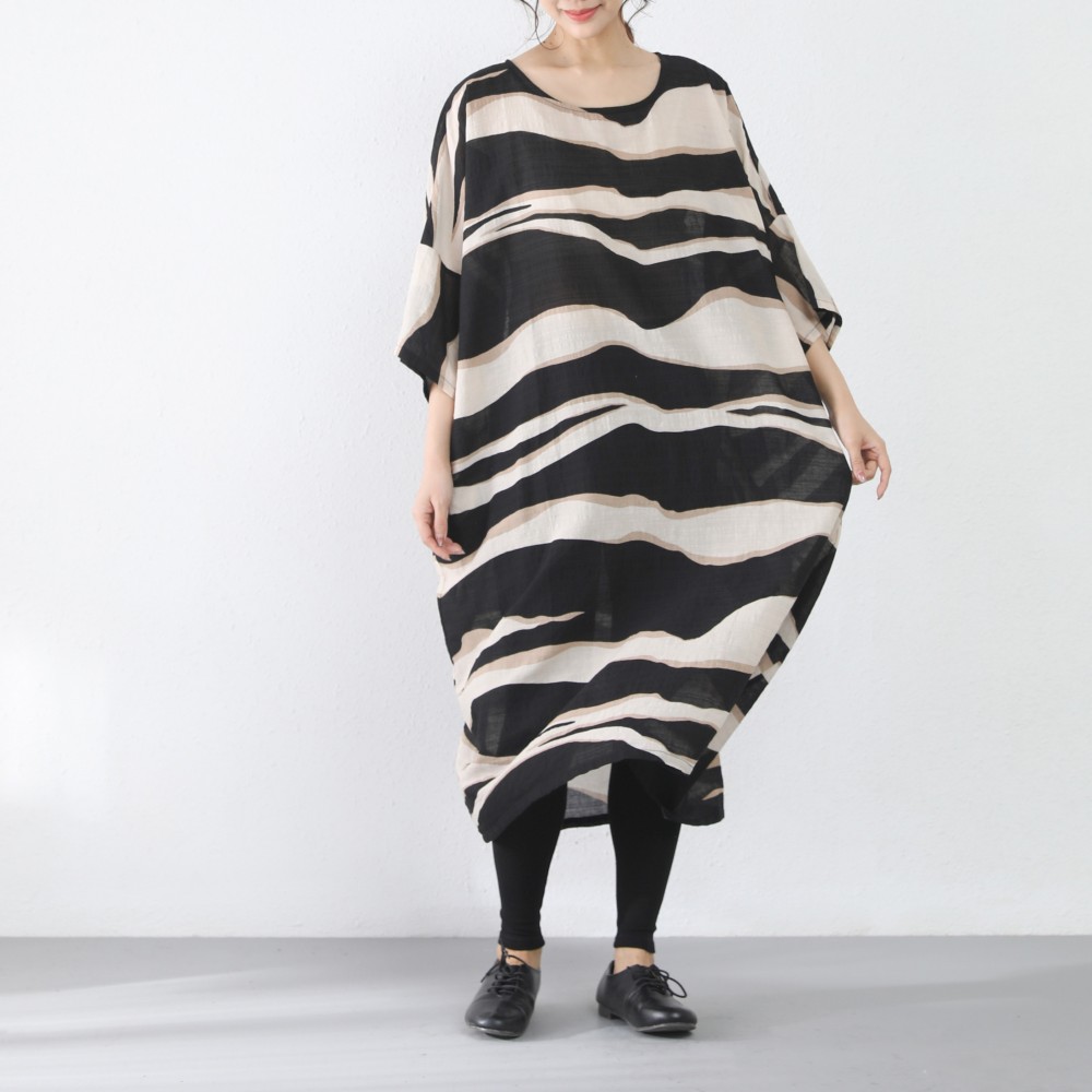 【即納】裾上げ無料♪サイズオーダー可♪ゆったり　ロング　コットンワンピース（72)