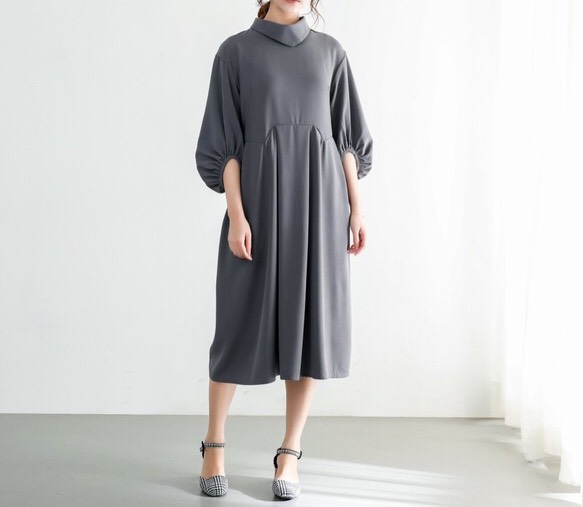 裾上げ無料♪サイズオーダー可♪シフォン　リボン　ワンピース （31）