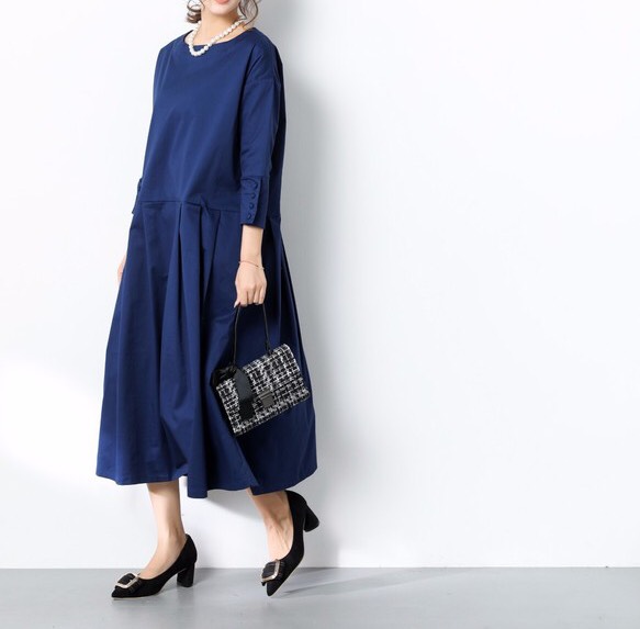 【即納】裾上げ無料♪サイズオーダー可♪コットン　タック　ゆったり　ワンピース（28） 6,320円