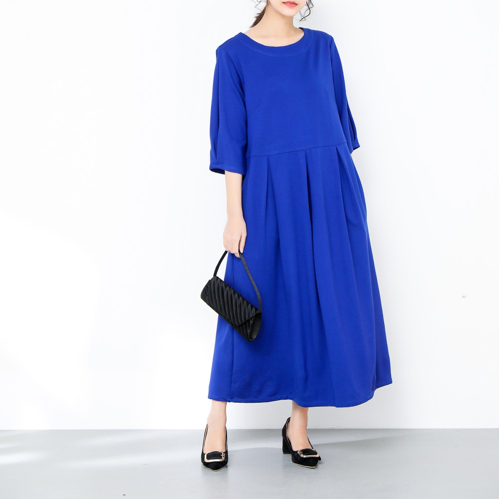 裾上げ無料♪サイズオーダー可♪ストレッチ　ワンピース 　ポケット付き（38）