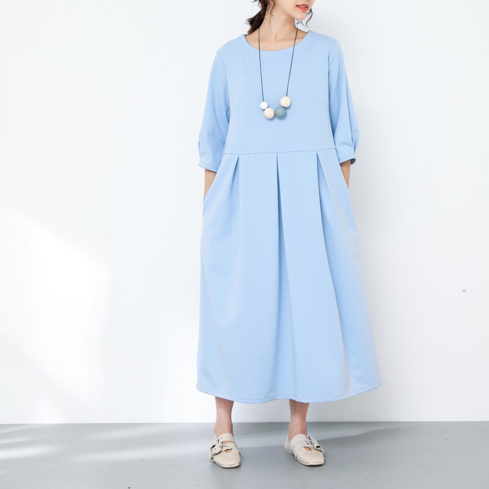 裾上げ無料♪サイズオーダー可♪ストレッチ　ワンピース 　ポケット付き（17）