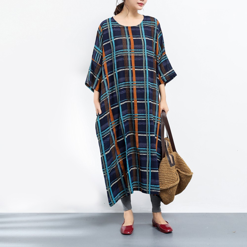 【即納】（再販×30）ゆったり　ロング　綿　ワンピース♪オーダーサイズ可