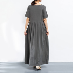 【即納】（再販×210）26色展開 コットン　ラグランスリーブ　プリーツ　ロングワンピース ♪オーダーサイズ可 4枚目の画像