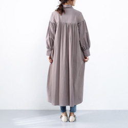 (再販×28)26色展開　コットン ふんわり　キャザー　ゆったり　ロングシャツワンピース　♪オーダーサイズ可 10枚目の画像