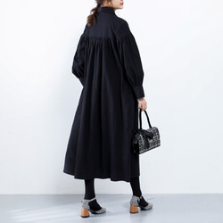 (再販×25)26色展開　コットン ふんわり　キャザー　ゆったり　ロングシャツワンピース　♪オーダーサイズ可 7枚目の画像